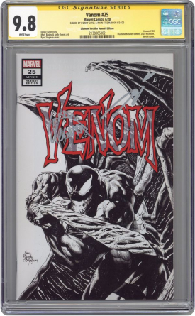 Venom (2018 Marvel) 25DIAMOND CGC 9.8 SS Cates_Stegman Stegman Diamond B_W Variant